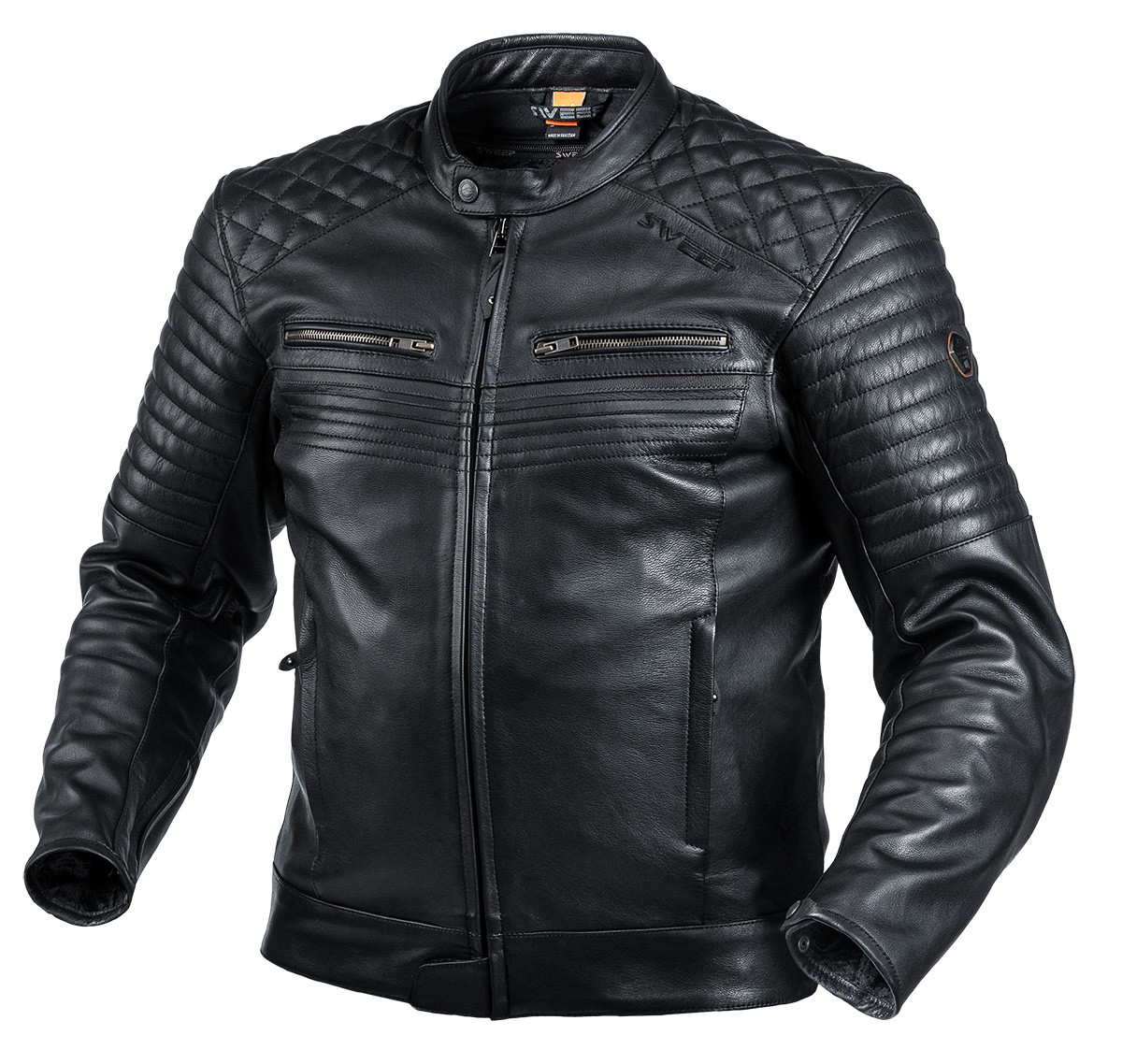 Sweep Scrambler leather jacket, black - Motorbike equipment from