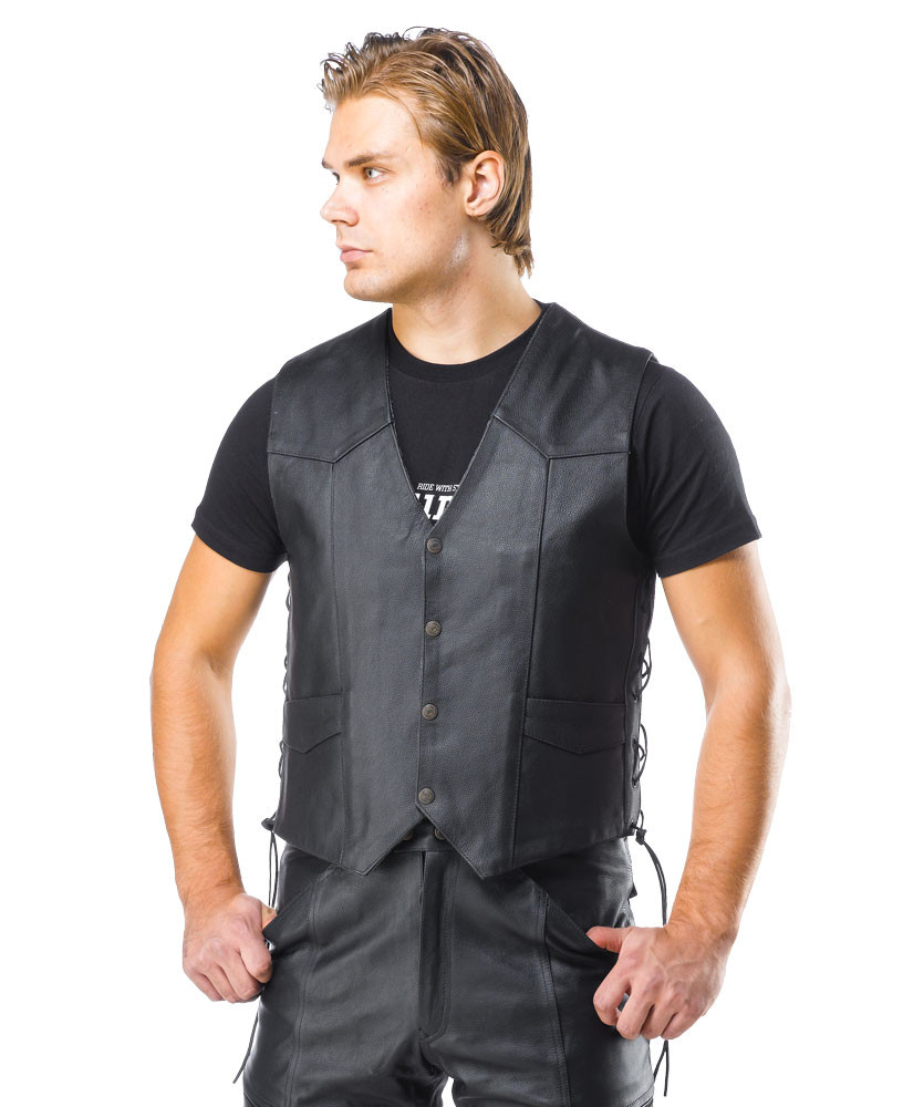 Classic leather vest hot sale