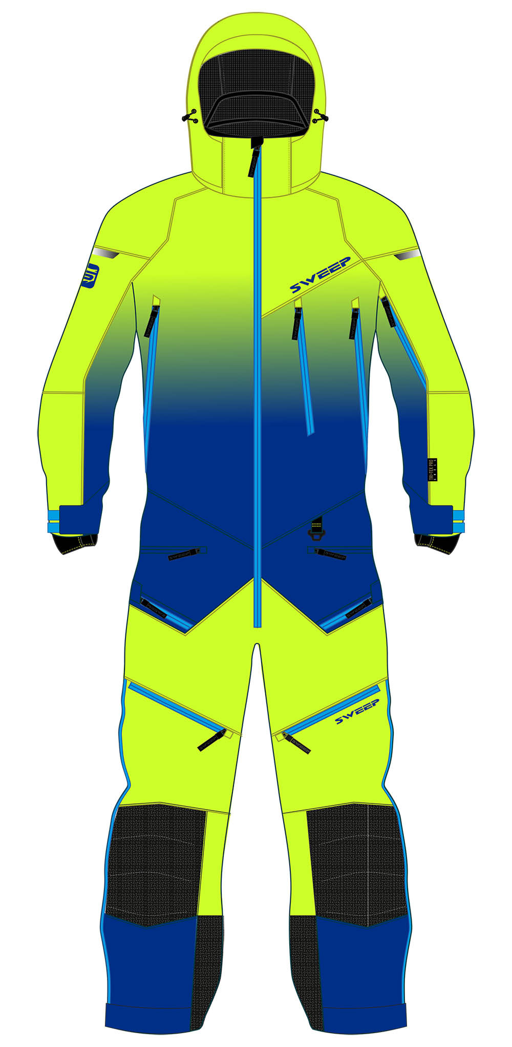 Sweep Tundra Insulated Monosuit, blue/neon fade - Motorbike