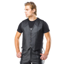 Sweep Classic leather vest, black