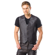 Sweep Classic leather vest, brown