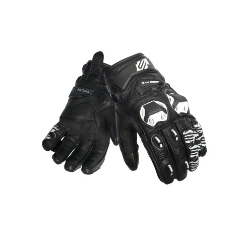 Sweep Volcano short racing gloves black white Motorbike equipment from web SweepFashion Great products helmets etc