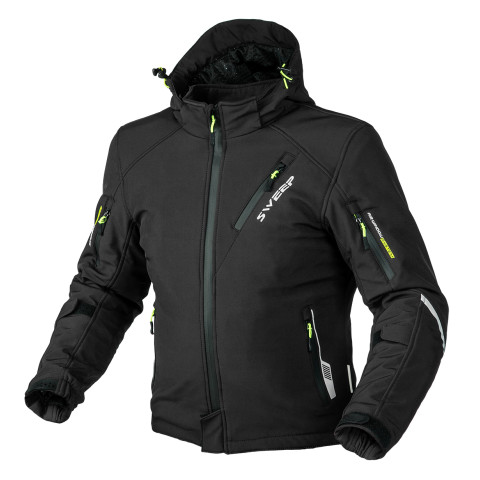 Sweep Breakout vedenpitävä softshell ajotakki, vuoreton, musta/keltainen