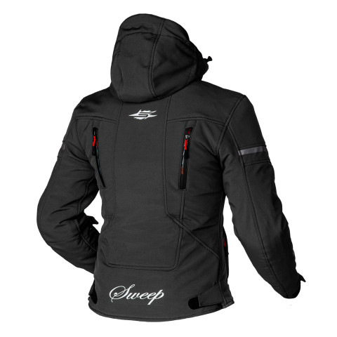 Sweep Flawless naisten softshell ajotakki, vuoreton, musta/puna