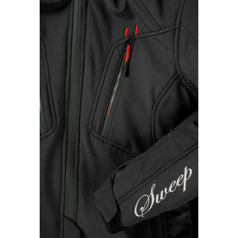 Sweep Flawless naisten softshell ajotakki, vuoreton, musta/puna