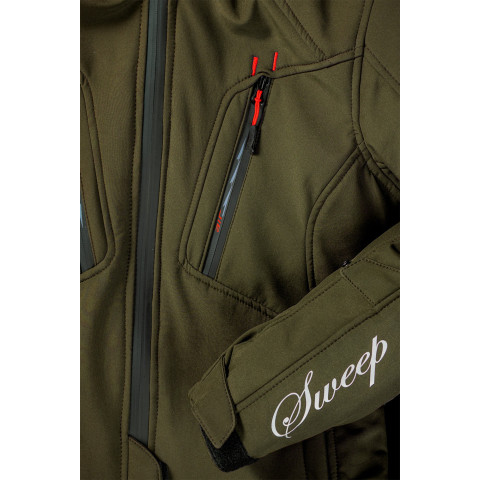 Sweep Flawless naisten softshell ajotakki, vuoreton, oliivin vihreä/punainen