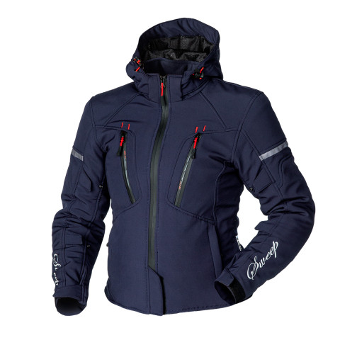 Sweep Flawless naisten softshell ajotakki, vuoreton, navy sininen/punainen