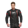 Sweep Chicane 2 leather jacket, black/red
