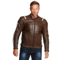 Sweep Ragnar leatherjacket, brown/white