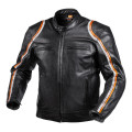 Sweep Roadster leather jacket, black/white/orange