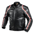 Sweep Roadster leather jacket, black/white/red